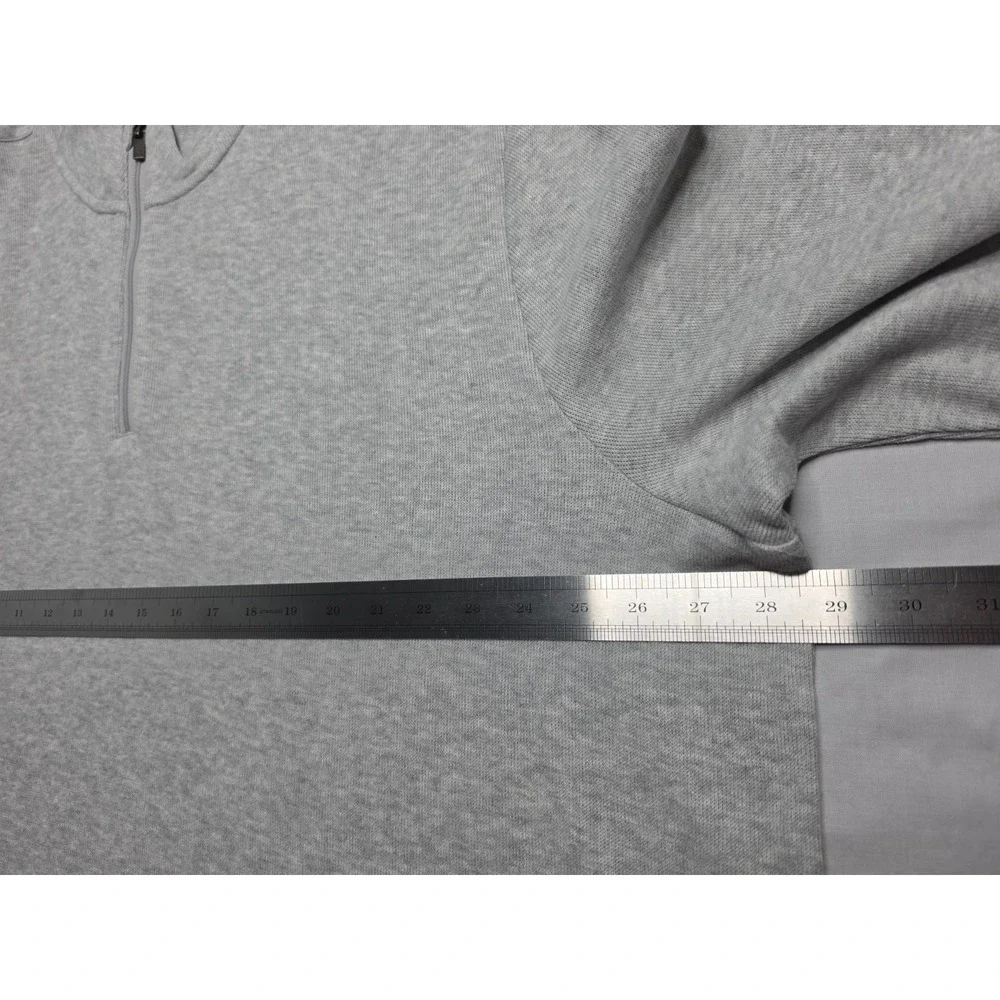 Joseph Abboud Sweater Men's 2X Gray Tight Knit Mock Neck Long Sleeve Quarter Zip